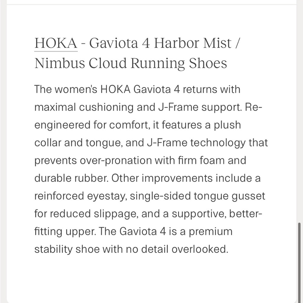 HOKA Gaviota 4 Harbor Mist / Nimbus Cloud Running Shoes - Picture 10 of 10